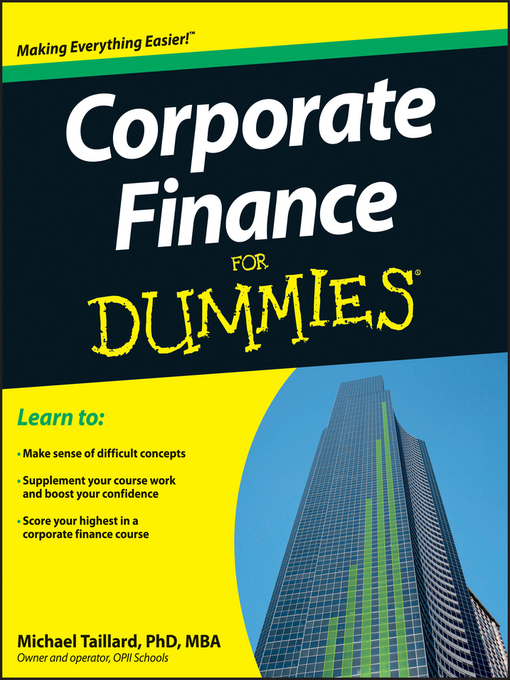Title details for Corporate Finance For Dummies by Michael Taillard - Available